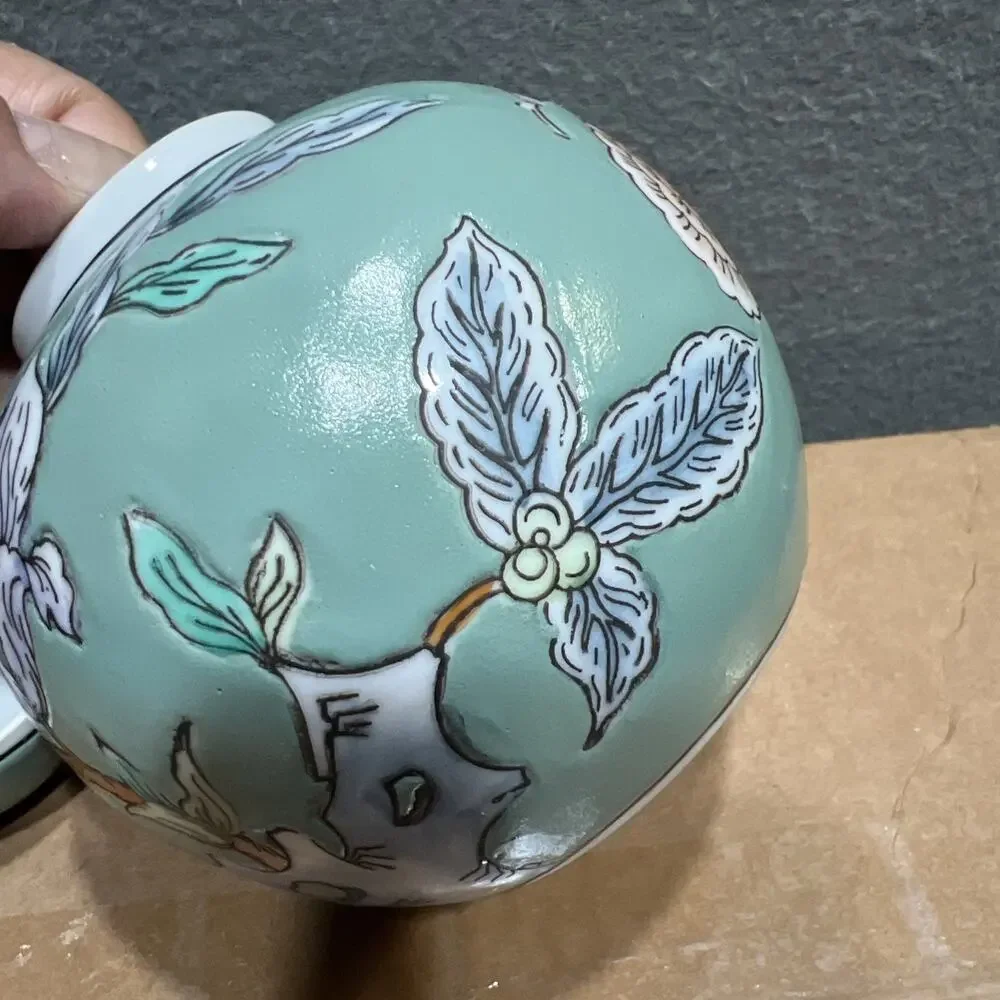 Vintage Chinese PCP Porcelain Hand Painted Ginger Jar Made In Macau